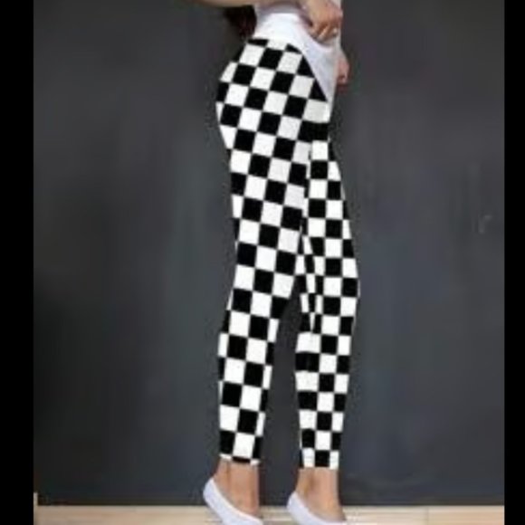 Checker Print Leggings - Picture 2 of 4